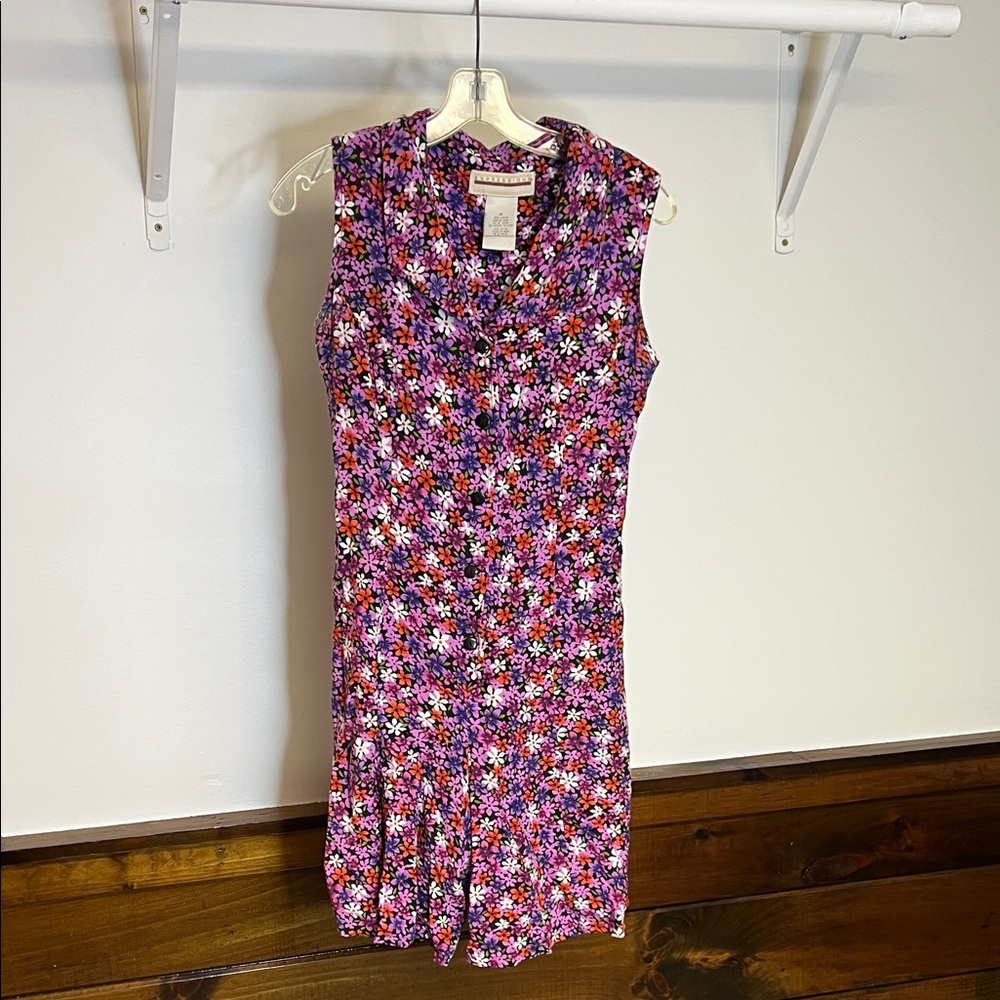 Expressions‎ 90’s Purple Floral Button Down Romper- M